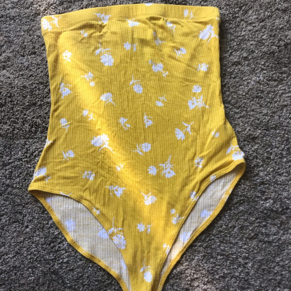 Yellow floral bodysuit